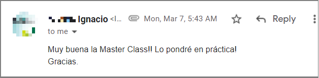 Muy buena la Master Class!! Lo pondré en práctica!

Gracias.