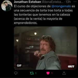 El curso de objeciones de @mongemalo es una secuencia de torta tras torta a todas las tonterías que tenemos en la cabeza (acerca de la venta) la mayoría de emprendedores.